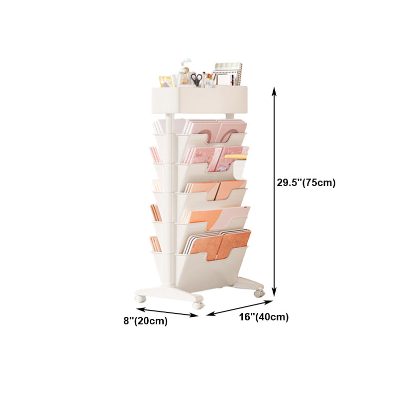 7.87"W Bookcase Contemporary Style Closed Back White Bookshelf for Home Office Clearhalo 'Bookcases' 'furn' 'furn_bookcases' 'Furniture' 'furniture_bookcases' 'Office Furniture' 4912790