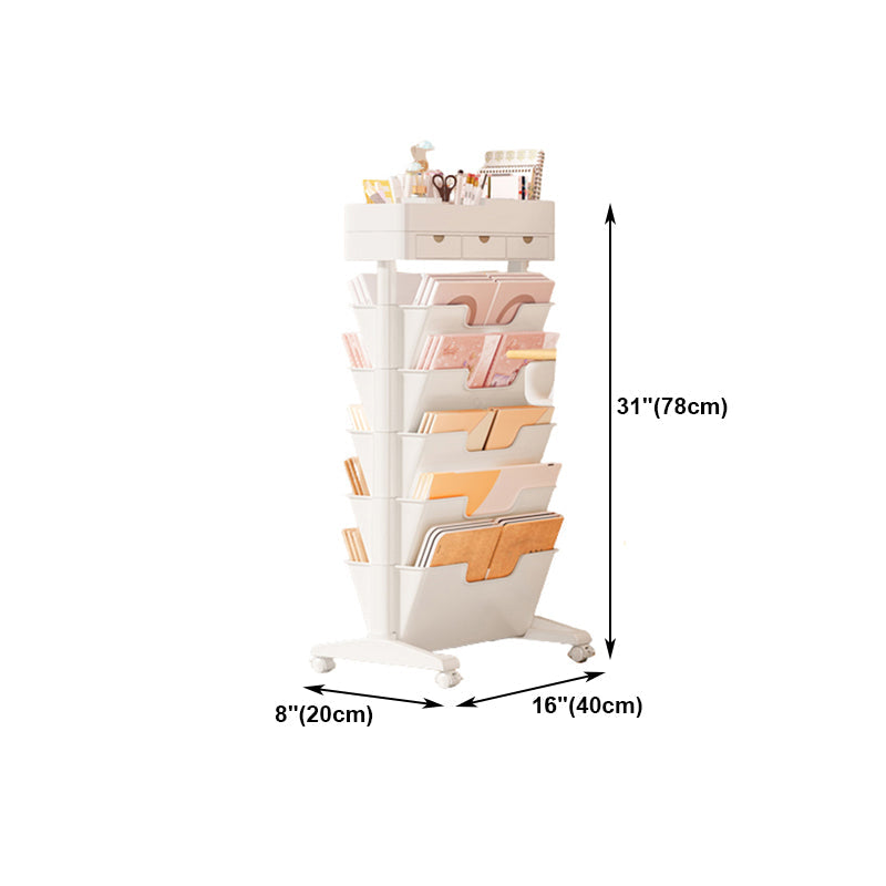 7.87"W Bookcase Contemporary Style Closed Back White Bookshelf for Home Office Clearhalo 'Bookcases' 'furn' 'furn_bookcases' 'Furniture' 'furniture_bookcases' 'Office Furniture' 4912791