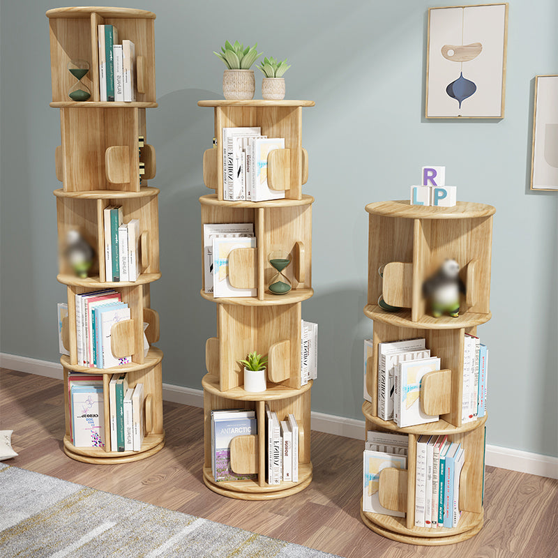 Solid Wood Geometric Bookcase Modern Rotatable Bookshelf for Home Clearhalo 'Bookcases' 'furn' 'furn_bookcases' 'Furniture' 'furniture_bookcases' 'Office Furniture' 4912805