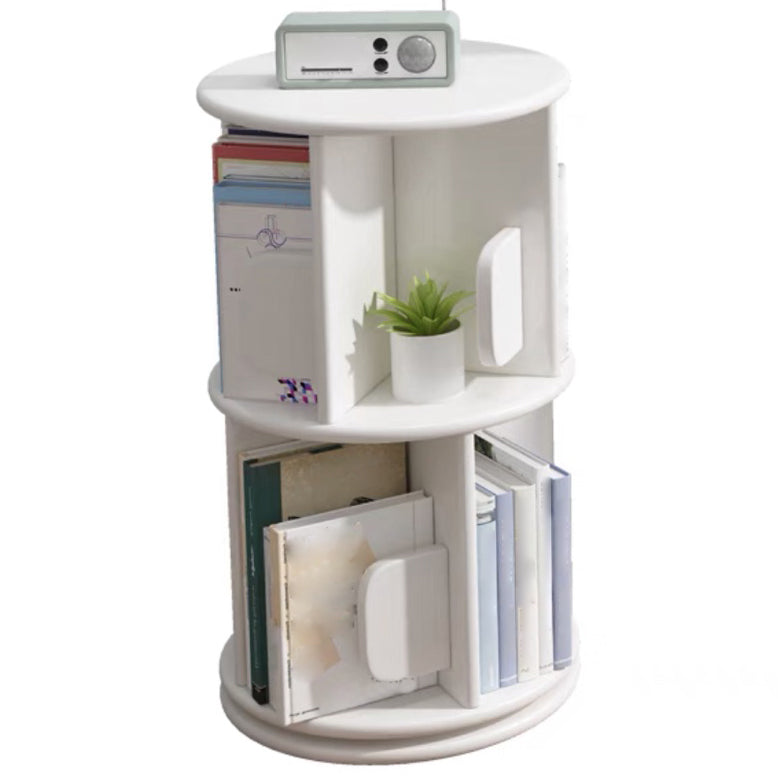 Solid Wood Geometric Bookcase Modern Rotatable Bookshelf for Home 15.7"L x 15.7"W x 26.4"H White Clearhalo 'Bookcases' 'furn' 'furn_bookcases' 'Furniture' 'furniture_bookcases' 'Office Furniture' 4912807