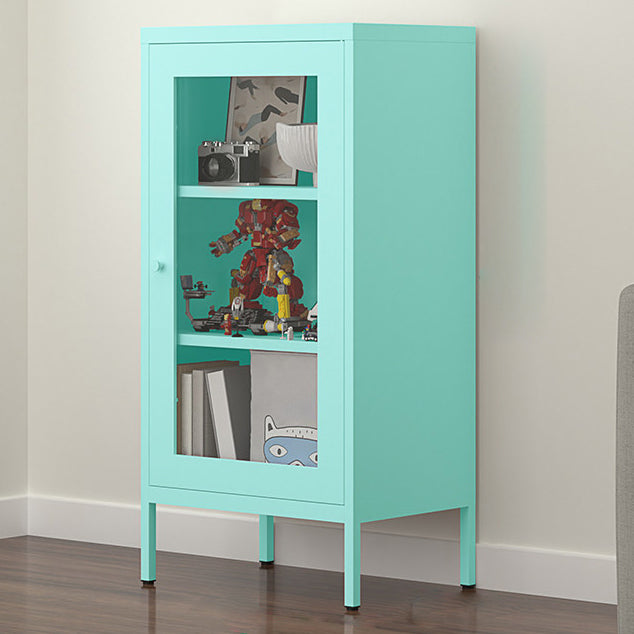 Contemporary Style Metal Bookcase Closed Back Bookshelf with Door for Home Clearhalo 'Bookcases' 'Furniture' 'furniture_bookcases' 'Office Furniture' 4912819