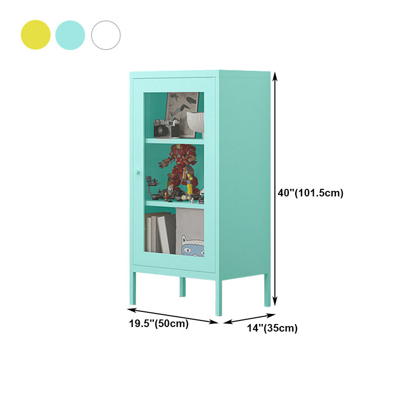 Contemporary Style Metal Bookcase Closed Back Bookshelf with Door for Home Clearhalo 'Bookcases' 'Furniture' 'furniture_bookcases' 'Office Furniture' 4912842