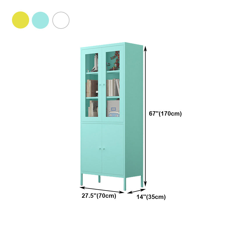 Contemporary Style Metal Bookcase Closed Back Bookshelf with Door for Home Clearhalo 'Bookcases' 'Furniture' 'furniture_bookcases' 'Office Furniture' 4912845
