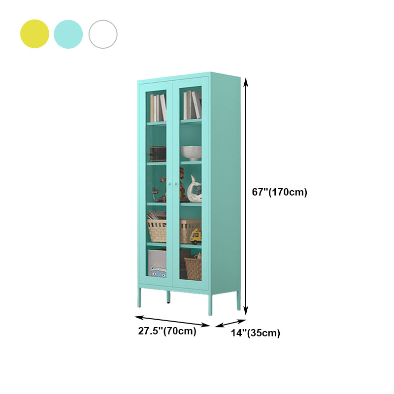 Contemporary Style Metal Bookcase Closed Back Bookshelf with Door for Home Clearhalo 'Bookcases' 'Furniture' 'furniture_bookcases' 'Office Furniture' 4912847