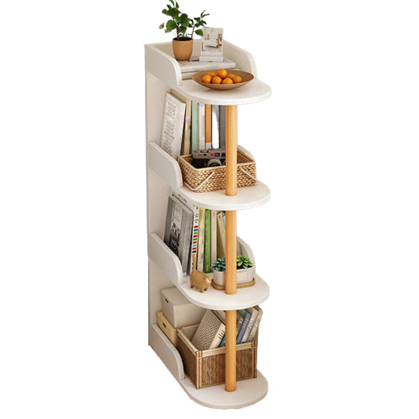 Home Standard Bookcase Modern Wooden Bookshelf with Rectangle Shelves 18.9"L x 9.4"W x 40.6"H White Clearhalo 'Bookcases' 'furn' 'furn_bookcases' 'Furniture' 'furniture_bookcases' 'Office Furniture' 4912854