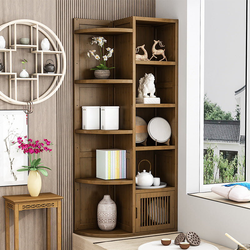 Brown Shelf Bookcase with Doors Vertical Bookshelf for Study Room Clearhalo 'Bookcases' 'Furniture' 'furniture_bookcases' 'Office Furniture' 4912880