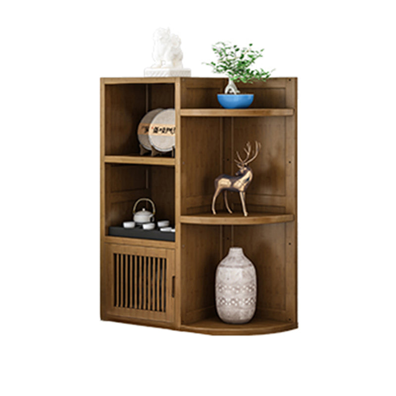 Brown Shelf Bookcase with Doors Vertical Bookshelf for Study Room 23.6"L x 9.8"W x 35.8"H Clearhalo 'Bookcases' 'Furniture' 'furniture_bookcases' 'Office Furniture' 4912881