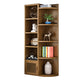 Brown Shelf Bookcase with Doors Vertical Bookshelf for Study Room 23.6"L x 9.8"W x 59.4"H Clearhalo 'Bookcases' 'Furniture' 'furniture_bookcases' 'Office Furniture' 4912884
