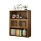 Brown Shelf Bookcase with Doors Vertical Bookshelf for Study Room 23.6"L x 9.8"W x 36.6"H Clearhalo 'Bookcases' 'Furniture' 'furniture_bookcases' 'Office Furniture' 4912886