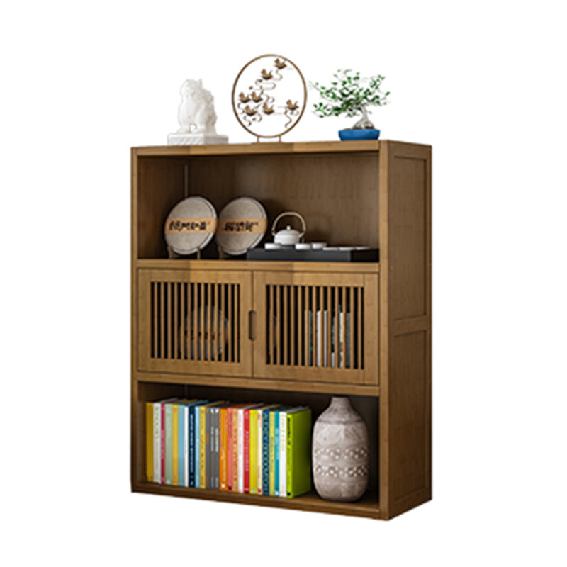 Brown Shelf Bookcase with Doors Vertical Bookshelf for Study Room 23.6"L x 9.8"W x 36.6"H Clearhalo 'Bookcases' 'Furniture' 'furniture_bookcases' 'Office Furniture' 4912886