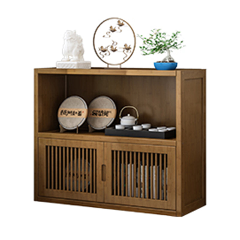 Brown Shelf Bookcase with Doors Vertical Bookshelf for Study Room 25"H x 24"L x 10"W Clearhalo 'Bookcases' 'Furniture' 'furniture_bookcases' 'Office Furniture' 4912888