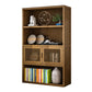 Brown Shelf Bookcase with Doors Vertical Bookshelf for Study Room 23.6"L x 9.8"W x 48.4"H Clearhalo 'Bookcases' 'Furniture' 'furniture_bookcases' 'Office Furniture' 4912889