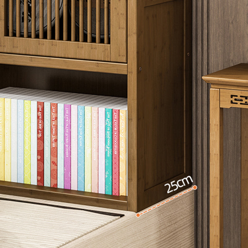 Brown Shelf Bookcase with Doors Vertical Bookshelf for Study Room Clearhalo 'Bookcases' 'Furniture' 'furniture_bookcases' 'Office Furniture' 4912890