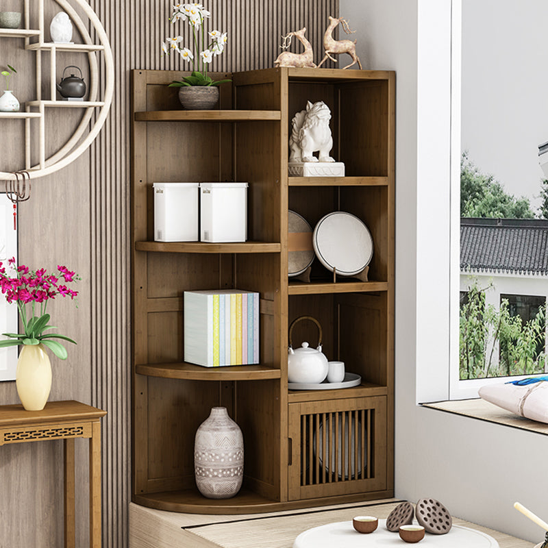Brown Shelf Bookcase with Doors Vertical Bookshelf for Study Room Clearhalo 'Bookcases' 'Furniture' 'furniture_bookcases' 'Office Furniture' 4912894