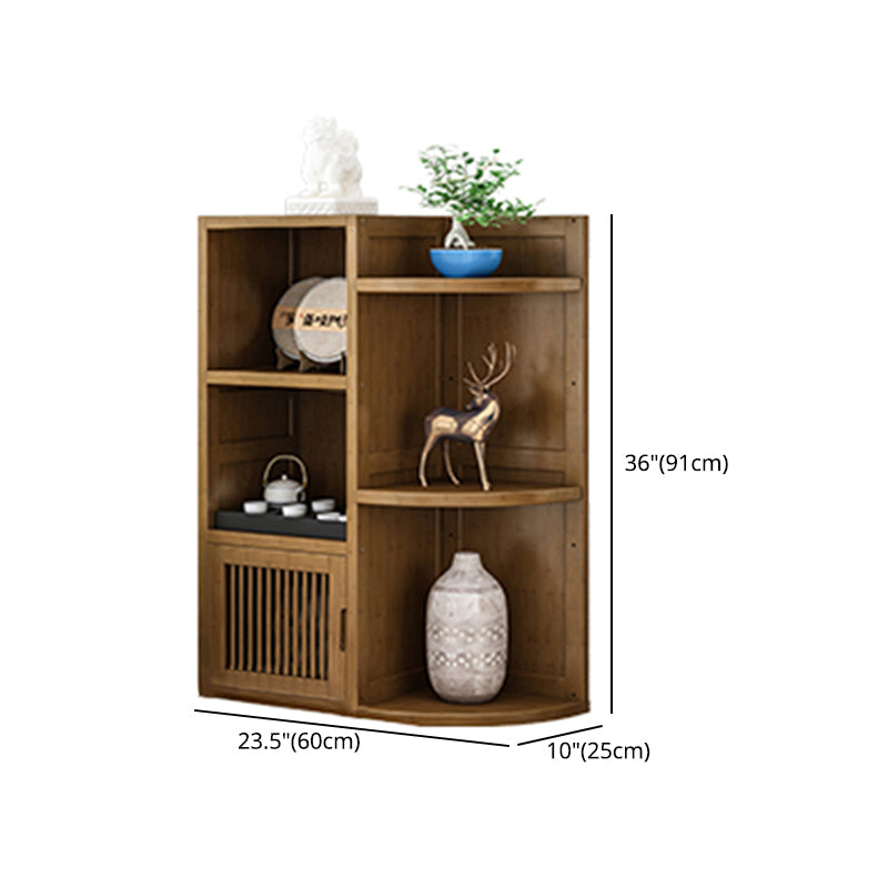 Brown Shelf Bookcase with Doors Vertical Bookshelf for Study Room Clearhalo 'Bookcases' 'Furniture' 'furniture_bookcases' 'Office Furniture' 4912896