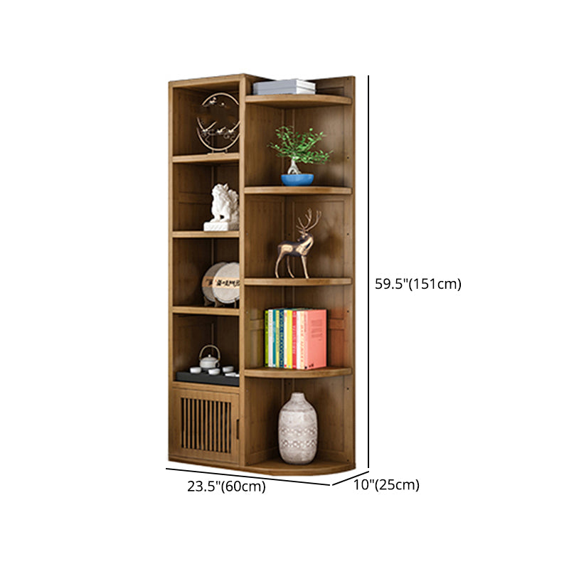 Brown Shelf Bookcase with Doors Vertical Bookshelf for Study Room Clearhalo 'Bookcases' 'Furniture' 'furniture_bookcases' 'Office Furniture' 4912898