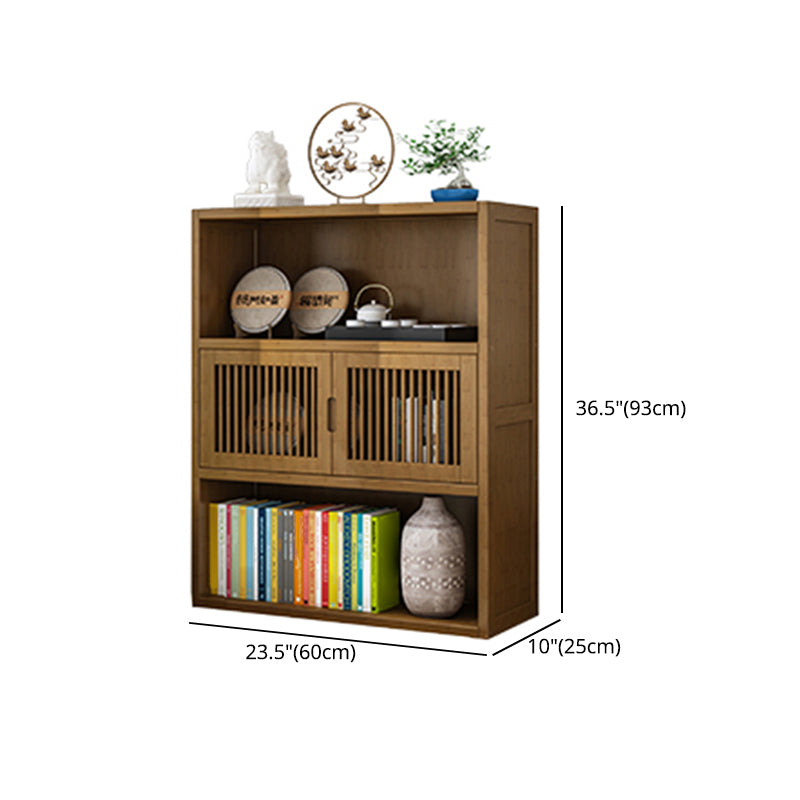 Brown Shelf Bookcase with Doors Vertical Bookshelf for Study Room Clearhalo 'Bookcases' 'Furniture' 'furniture_bookcases' 'Office Furniture' 4912900