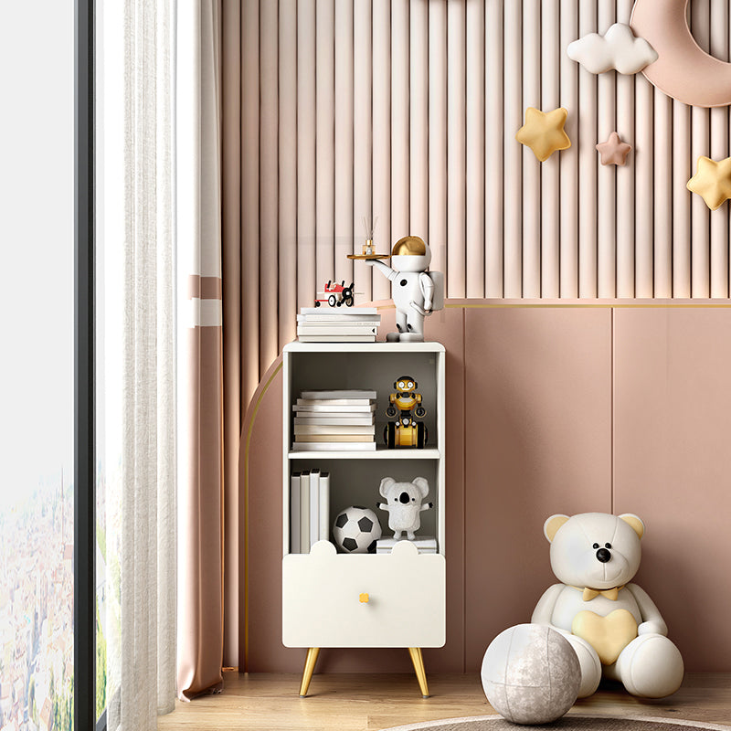 Wood Standard Bookcase Contemporary Style Closed Back Bookshelf with Drawer White Clearhalo 'Bookcases' 'furn' 'furn_bookcases' 'Furniture' 'furniture_bookcases' 'Office Furniture' 4913959