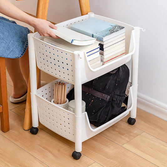 Plastic Standard Bookcase Contemporary Style Open Back Bookshelf with Wheels Clearhalo 'Bookcases' 'furn' 'furn_bookcases' 'Furniture' 'furniture_bookcases' 'Office Furniture' 4913966