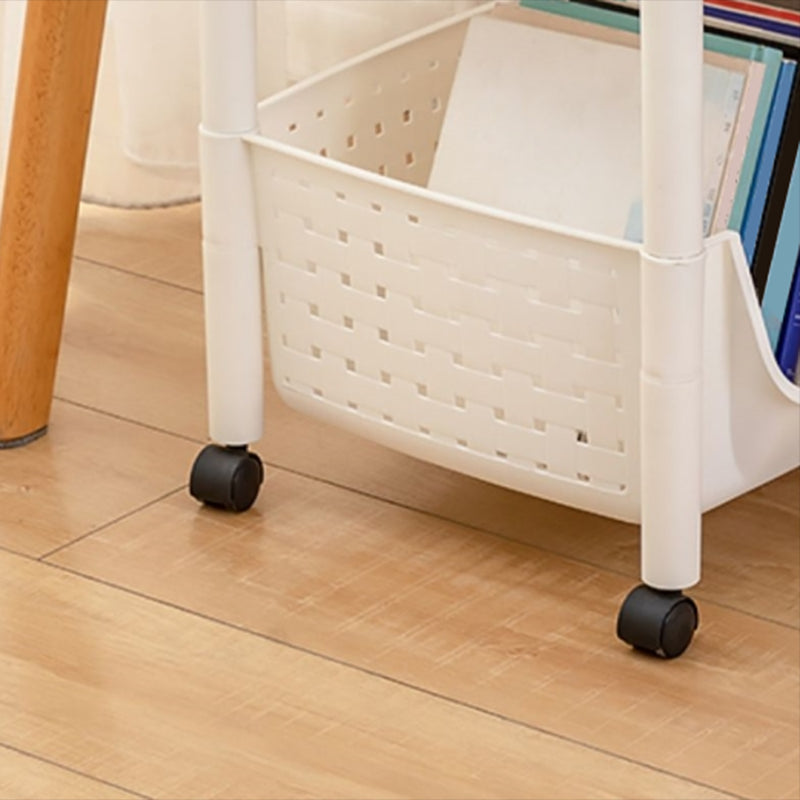 Plastic Standard Bookcase Contemporary Style Open Back Bookshelf with Wheels Clearhalo 'Bookcases' 'furn' 'furn_bookcases' 'Furniture' 'furniture_bookcases' 'Office Furniture' 4913974