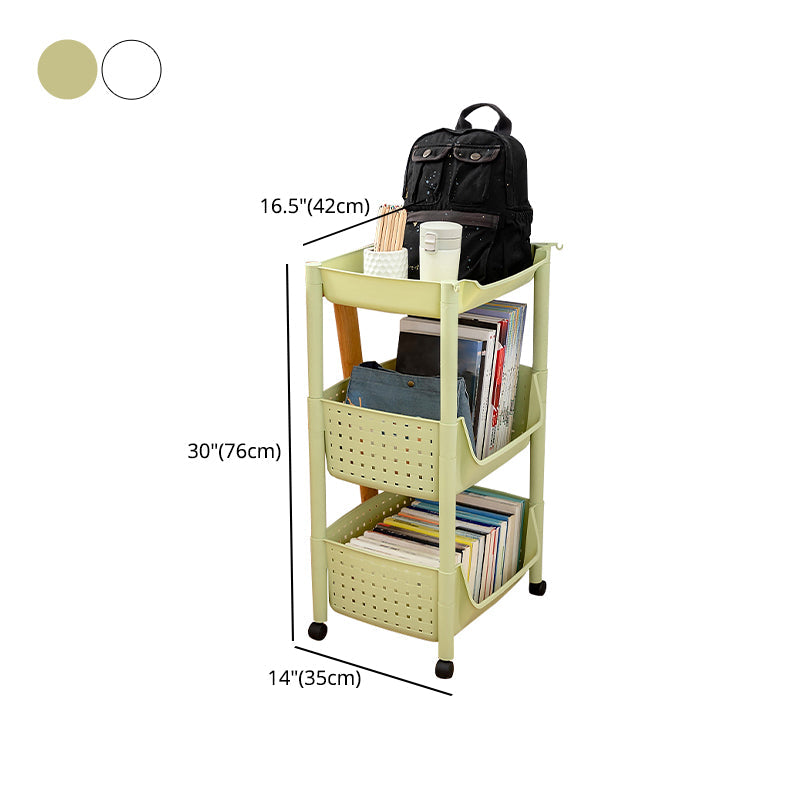 Plastic Standard Bookcase Contemporary Style Open Back Bookshelf with Wheels Clearhalo 'Bookcases' 'furn' 'furn_bookcases' 'Furniture' 'furniture_bookcases' 'Office Furniture' 4913979