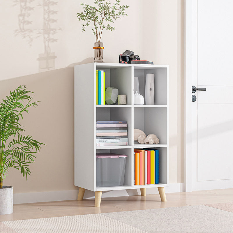 Cube Shelf Bookcase Engineered Wood Bookshelf for Study Room 24.4"L x 11.8"W x 40.9"H White Clearhalo 'Bookcases' 'furn' 'furn_bookcases' 'Furniture' 'furniture_bookcases' 'Office Furniture' 4914446