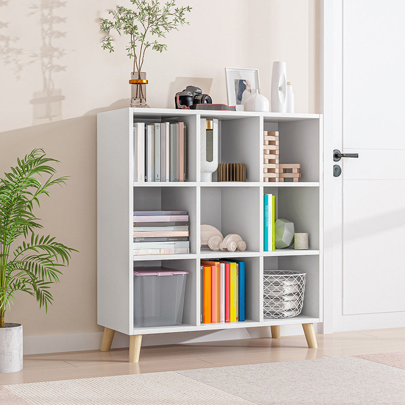Cube Shelf Bookcase Engineered Wood Bookshelf for Study Room 36.2"L x 11.8"W x 40.9"H White Clearhalo 'Bookcases' 'furn' 'furn_bookcases' 'Furniture' 'furniture_bookcases' 'Office Furniture' 4914449