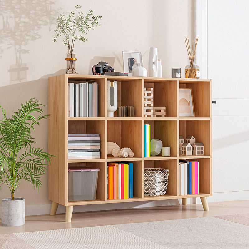 Cube Shelf Bookcase Engineered Wood Bookshelf for Study Room 48.4"L x 11.8"W x 40.9"H Natural Clearhalo 'Bookcases' 'furn' 'furn_bookcases' 'Furniture' 'furniture_bookcases' 'Office Furniture' 4914459