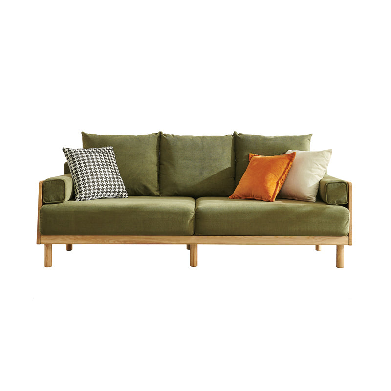 Recessed Arm Sofa Living Room Pillow Back Couch with Solid Wood Frame Clearhalo 'furn' 'furn_sofas' 'Furniture' 'furniture_sofas' 'Living Room Furniture' 'Sofa' 'sofas' 4918652