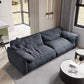 Contemporary Faux Leather Couch Down Filled Settee with Pillow Top Arm 70.9"L x 39.4"W x 29.5"H Navy Suede Clearhalo 'furn' 'furn_sofas' 'Furniture' 'furniture_sofas' 'Living Room Furniture' 'Sofa' 'sofas' 4918674