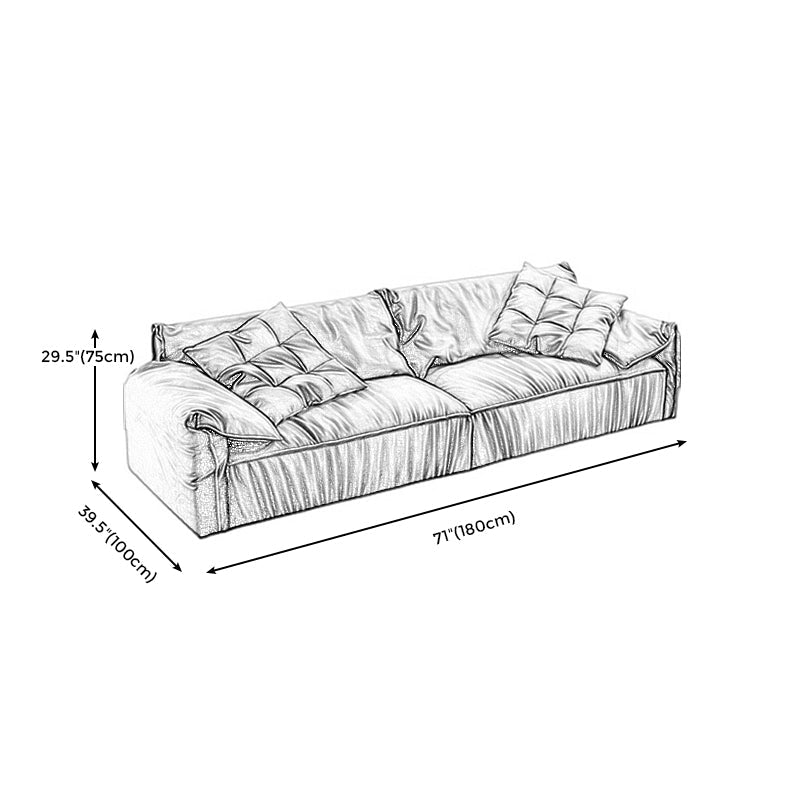 Contemporary Faux Leather Couch Down Filled Settee with Pillow Top Arm Clearhalo 'furn' 'furn_sofas' 'Furniture' 'furniture_sofas' 'Living Room Furniture' 'Sofa' 'sofas' 4918686