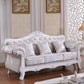 Traditional Velvet Couch Three Cushion Seat Settee with Rolled Arms Off-White Clearhalo 'furn' 'furn_sofas' 'Furniture' 'furniture_sofas' 'Living Room Furniture' 'Sofa' 'sofas' 4918695