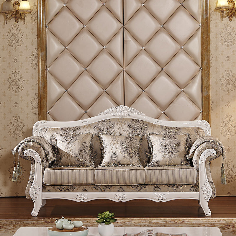 Traditional Velvet Couch Three Cushion Seat Settee with Rolled Arms Yellow Clearhalo 'furn' 'furn_sofas' 'Furniture' 'furniture_sofas' 'Living Room Furniture' 'Sofa' 'sofas' 4918697