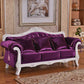 Traditional Velvet Couch Three Cushion Seat Settee with Rolled Arms Rose Red Clearhalo 'furn' 'furn_sofas' 'Furniture' 'furniture_sofas' 'Living Room Furniture' 'Sofa' 'sofas' 4918699