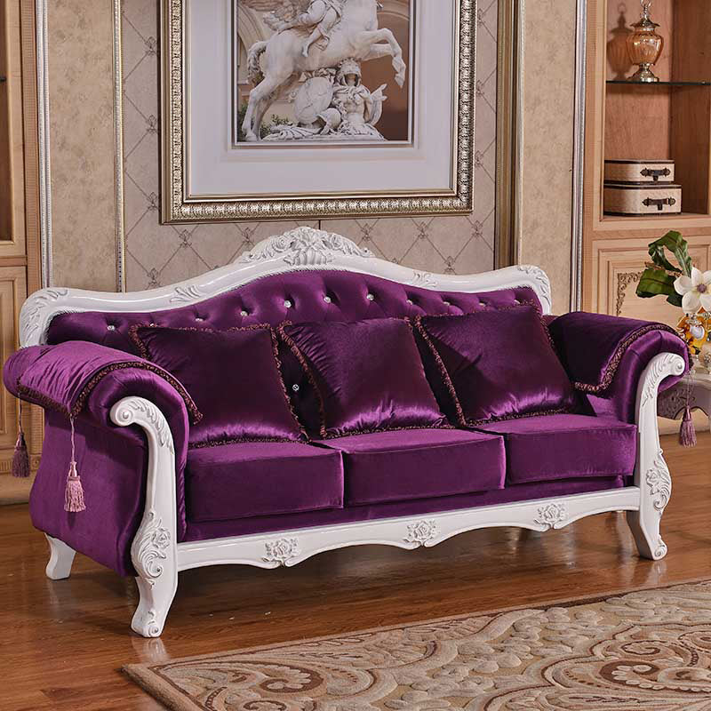 Traditional Velvet Couch Three Cushion Seat Settee with Rolled Arms Rose Red Clearhalo 'furn' 'furn_sofas' 'Furniture' 'furniture_sofas' 'Living Room Furniture' 'Sofa' 'sofas' 4918699