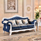 Traditional Velvet Couch Three Cushion Seat Settee with Rolled Arms Dark Blue Clearhalo 'furn' 'furn_sofas' 'Furniture' 'furniture_sofas' 'Living Room Furniture' 'Sofa' 'sofas' 4918702