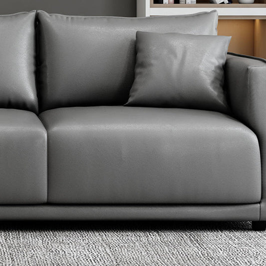 Modern 3-seater Sofa Three Pillows Back Couch with Square Arms for Apartment Clearhalo 'furn' 'furn_sofas' 'Furniture' 'furniture_sofas' 'Living Room Furniture' 'Sofa' 'sofas' 4918718