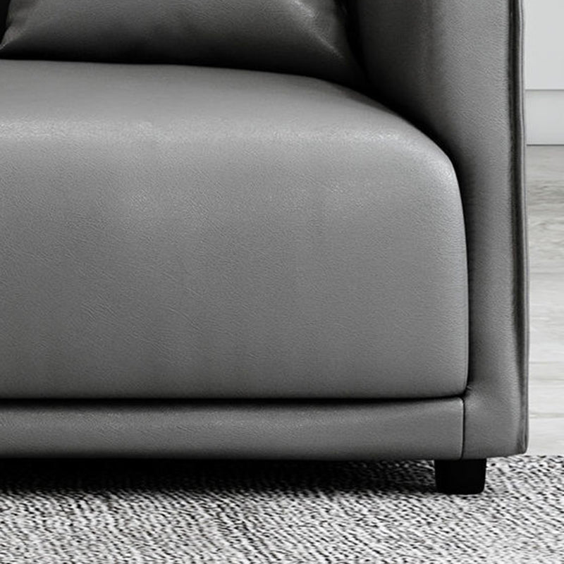 Modern 3-seater Sofa Three Pillows Back Couch with Square Arms for Apartment Clearhalo 'furn' 'furn_sofas' 'Furniture' 'furniture_sofas' 'Living Room Furniture' 'Sofa' 'sofas' 4918719