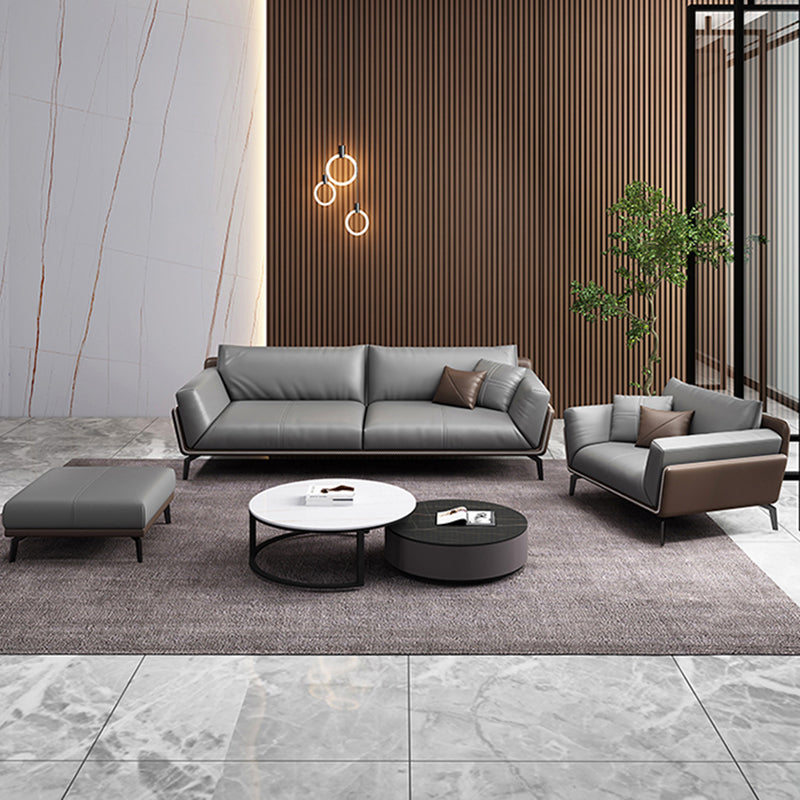 Contemporary Gray Upholstered Sofa Pillow Back Couch with Flared Arms for Living Room Clearhalo 'furn' 'furn_sofas' 'Furniture' 'furniture_sofas' 'Living Room Furniture' 'Sofa' 'sofas' 4918726