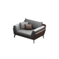 Contemporary Gray Upholstered Sofa Pillow Back Couch with Flared Arms for Living Room 39"L x 37"W x 35"H Genuine Leather Clearhalo 'furn' 'furn_sofas' 'Furniture' 'furniture_sofas' 'Living Room Furniture' 'Sofa' 'sofas' 4918728