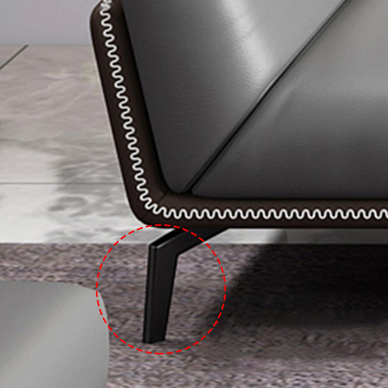 Contemporary Gray Upholstered Sofa Pillow Back Couch with Flared Arms for Living Room Clearhalo 'furn' 'furn_sofas' 'Furniture' 'furniture_sofas' 'Living Room Furniture' 'Sofa' 'sofas' 4918733