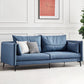 Contemporary Faux Leather Square Arm Sofa Pillow Back Couch with Metal Legs Blue Clearhalo 'Furniture' 'furniture_sofas' 'Living Room Furniture' 'Sofa' 'sofas' 4918770