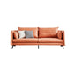 Contemporary Faux Leather Square Arm Sofa Pillow Back Couch with Metal Legs Orange 33''H x 83''L x 35''W Latex Clearhalo 'Furniture' 'furniture_sofas' 'Living Room Furniture' 'Sofa' 'sofas' 4918773