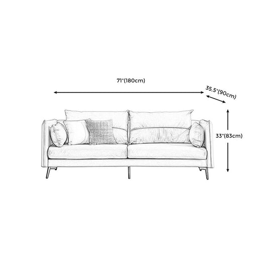 Contemporary Faux Leather Square Arm Sofa Pillow Back Couch with Metal Legs Clearhalo 'Furniture' 'furniture_sofas' 'Living Room Furniture' 'Sofa' 'sofas' 4918779
