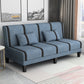 Linen/Velvet/Faux Leather Armless Convertible Sofa Tight Back Sofa Bed with Lumbar Pillow Blue Velvet Clearhalo 'furn' 'furn_sofas' 'Furniture' 'furniture_sofas' 'Living Room Furniture' 'Sofa' 'sofas' 4918786