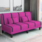 Linen/Velvet/Faux Leather Armless Convertible Sofa Tight Back Sofa Bed with Lumbar Pillow Rose Red Linen Clearhalo 'furn' 'furn_sofas' 'Furniture' 'furniture_sofas' 'Living Room Furniture' 'Sofa' 'sofas' 4918789