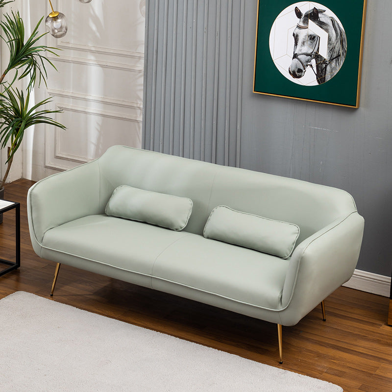 Contemporary Tight Back Loveseat Flared Arm Sofa with Metal Legs for Living Room Light Green Clearhalo 'furn' 'furn_sofas' 'Furniture' 'furniture_sofas' 'Living Room Furniture' 'Sofa' 'sofas' 4918806
