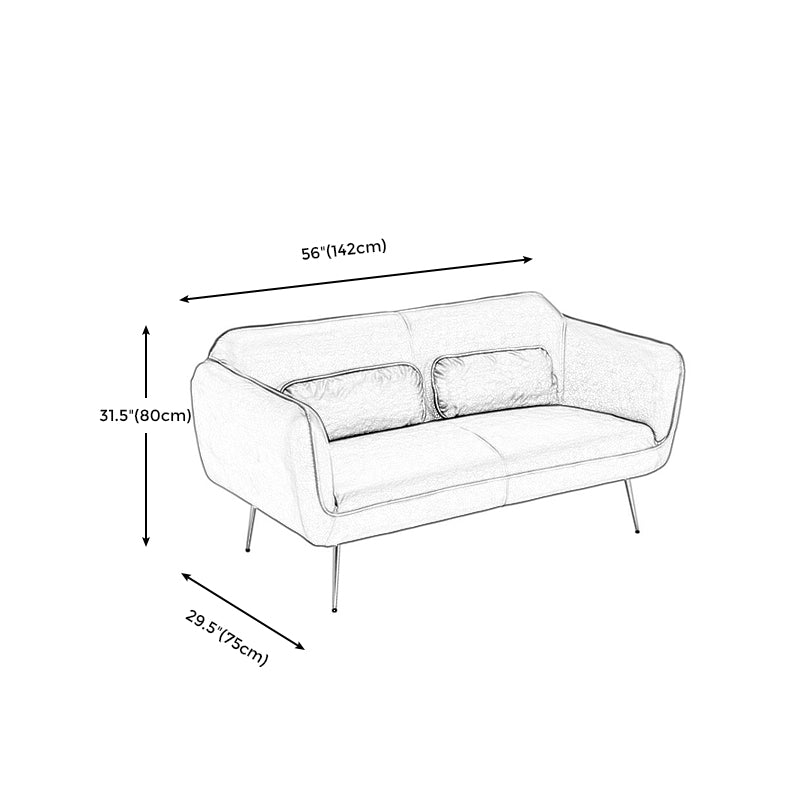 Contemporary Tight Back Loveseat Flared Arm Sofa with Metal Legs for Living Room Clearhalo 'furn' 'furn_sofas' 'Furniture' 'furniture_sofas' 'Living Room Furniture' 'Sofa' 'sofas' 4918811