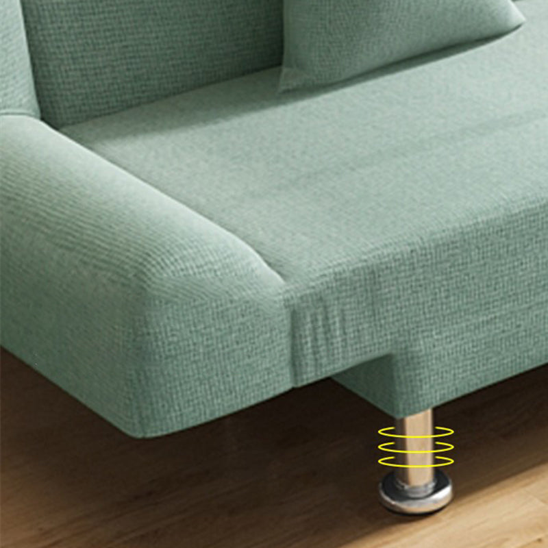 Modern Cotton Blend Round Arm Convertible Sofa Tight Back Foldable Sofa Bed Clearhalo 'furn' 'furn_sofas' 'Furniture' 'furniture_sofas' 'Living Room Furniture' 'Sofa' 'sofas' 4918825