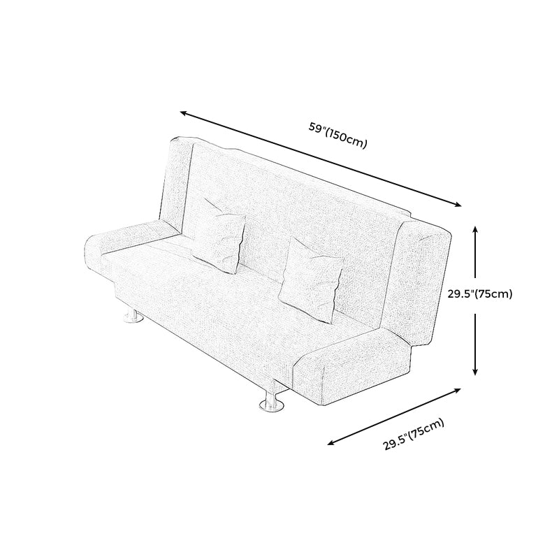Modern Cotton Blend Round Arm Convertible Sofa Tight Back Foldable Sofa Bed Clearhalo 'furn' 'furn_sofas' 'Furniture' 'furniture_sofas' 'Living Room Furniture' 'Sofa' 'sofas' 4918830